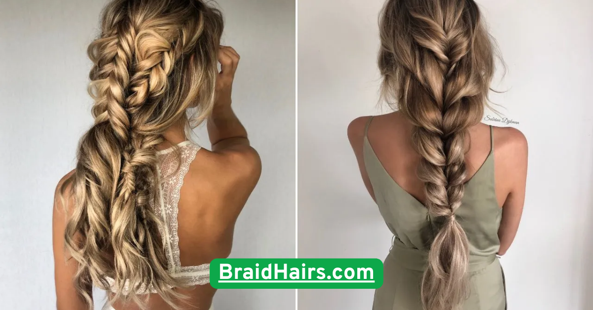 Accent Braids on Loose Hair