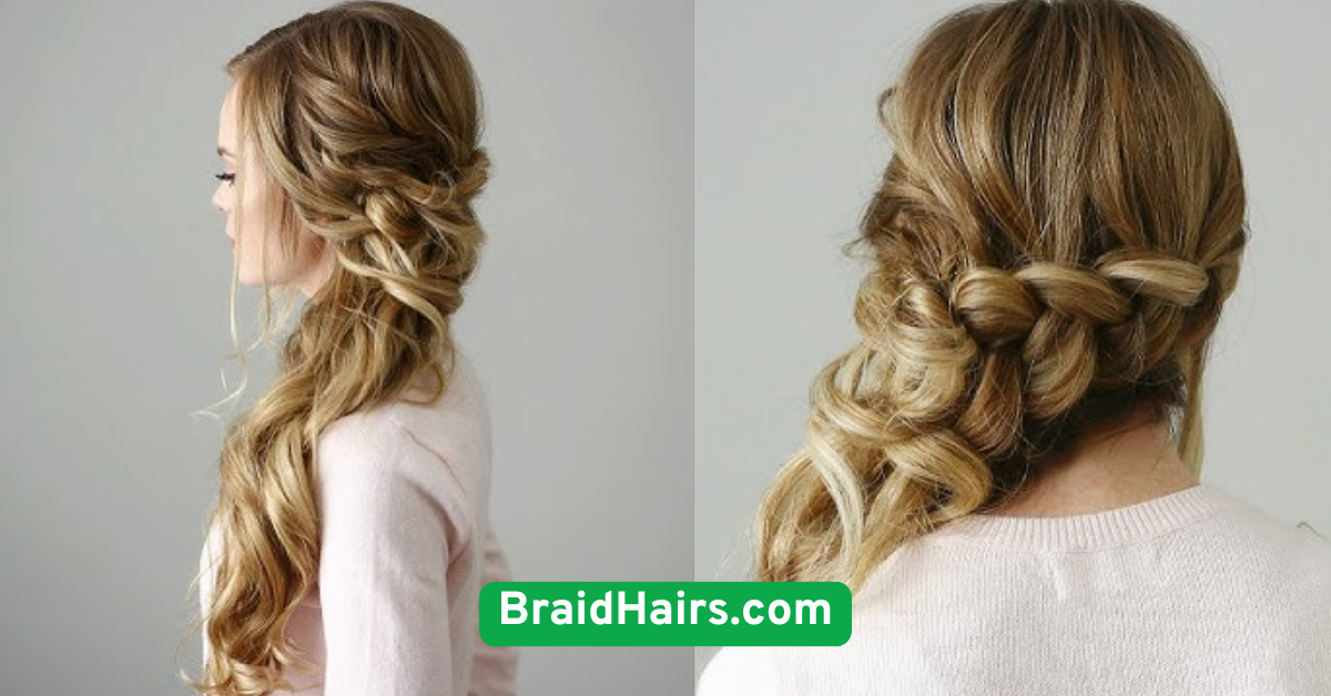 Side-Swept Braided Bangs
