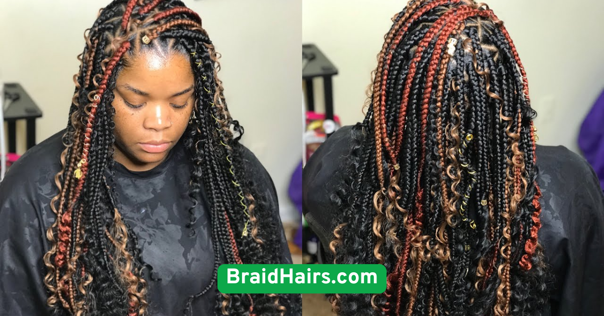Peekaboo Braids in Curls