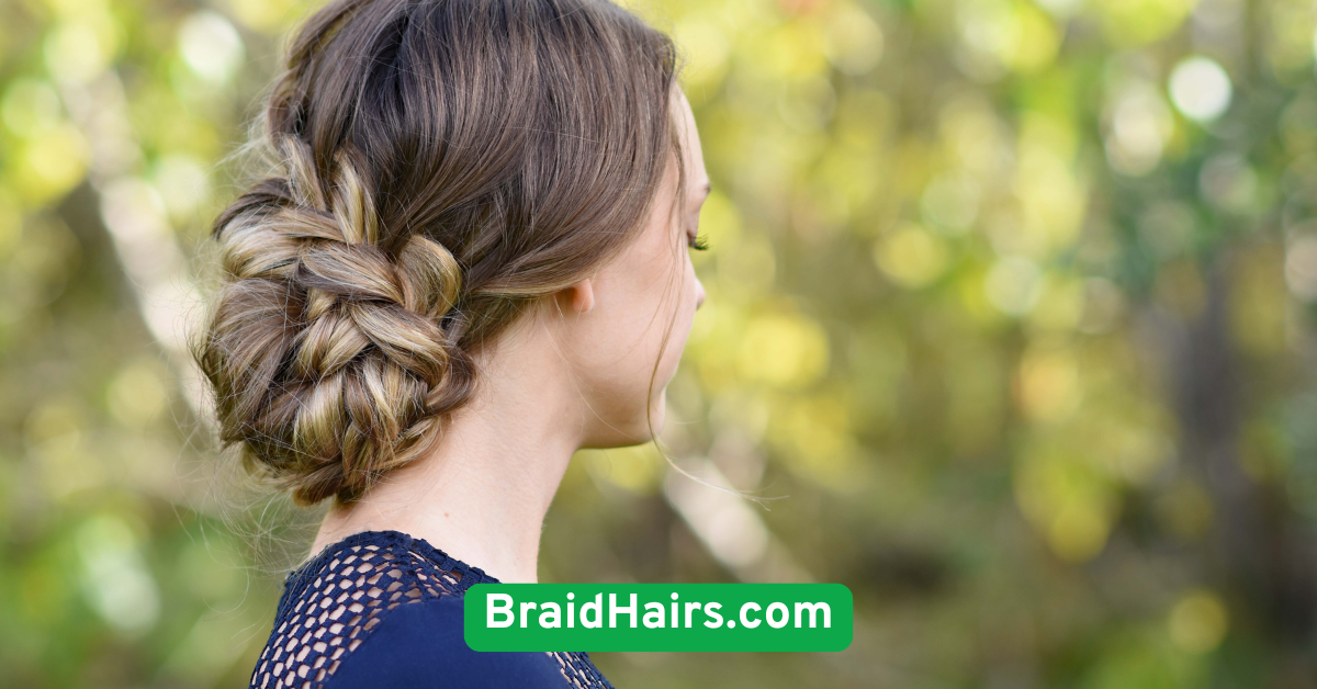 French Braided Low Bun