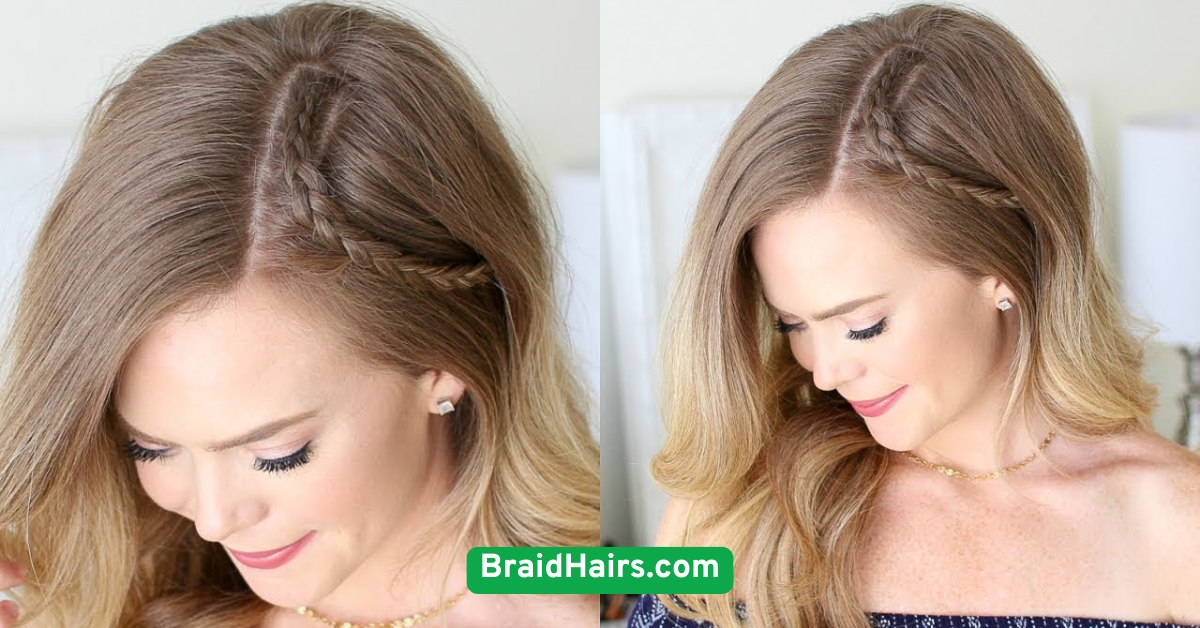 Mini Accent Braid on Loose Hair