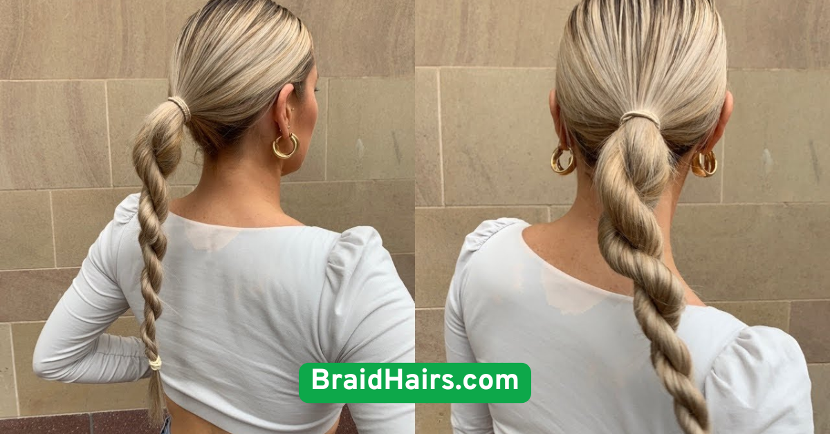 Rope Braid Ponytail in 5 Minutes
