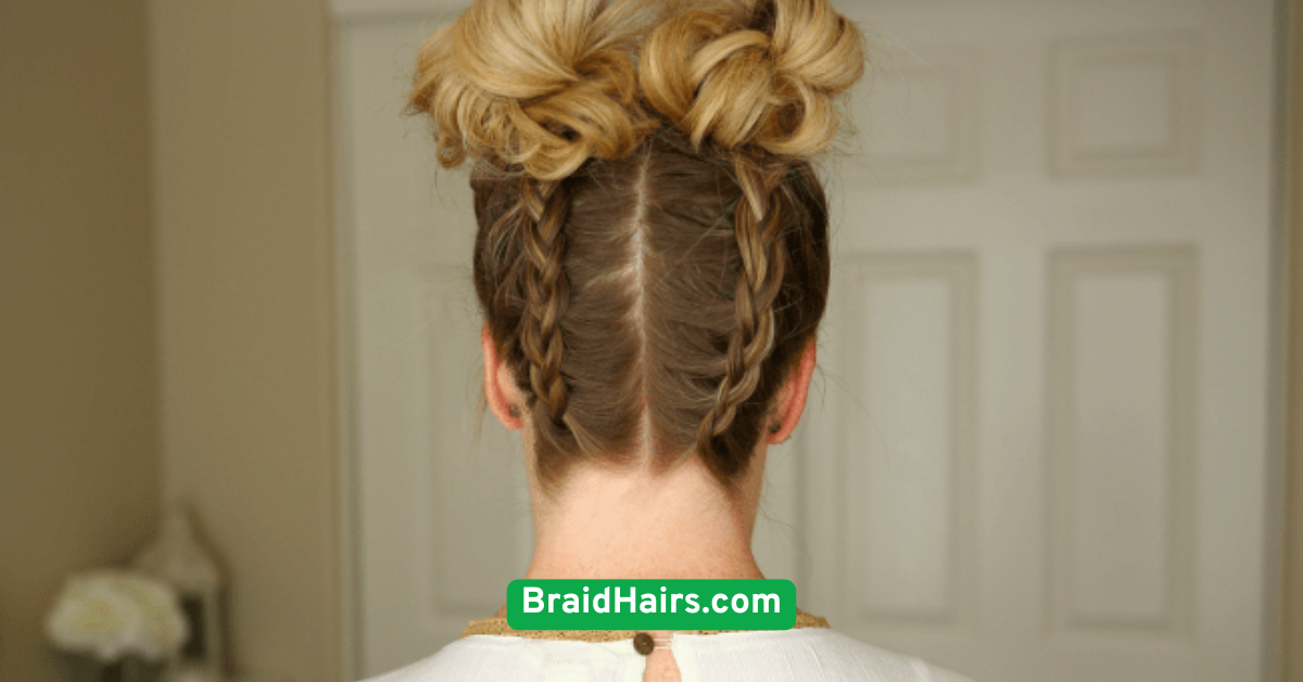 Double Dutch Braids into Buns