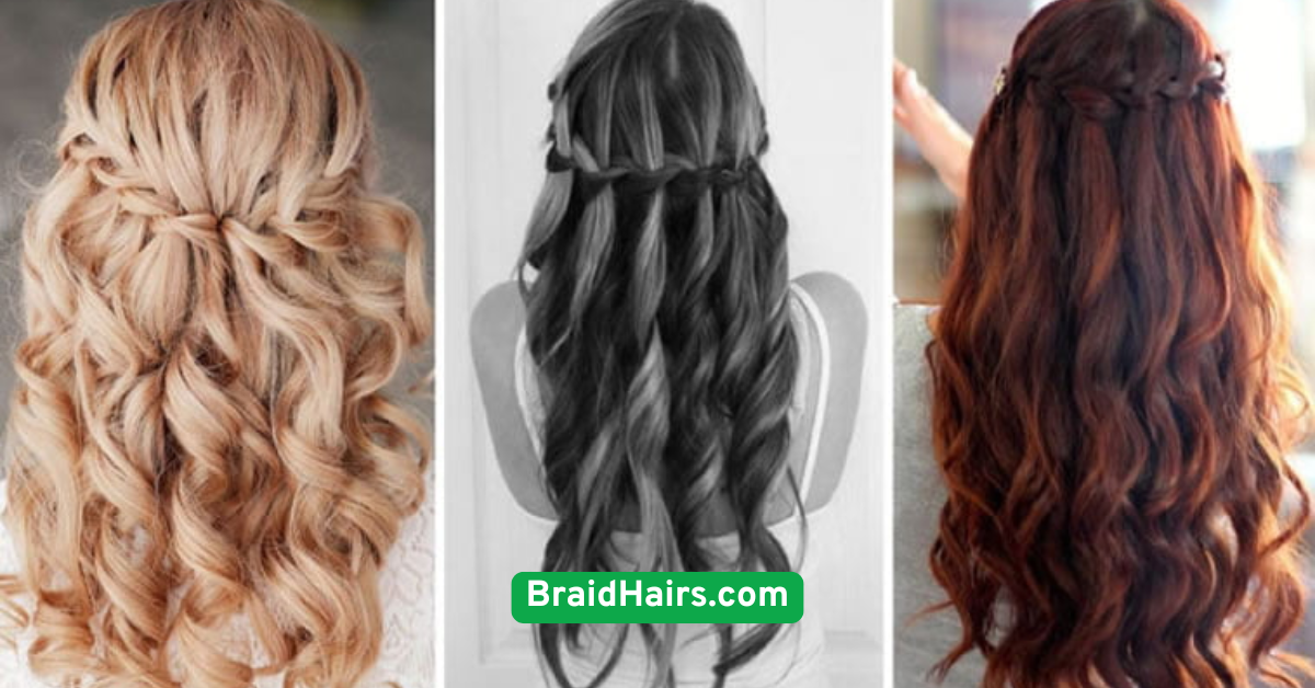 Waterfall Braid with Curls