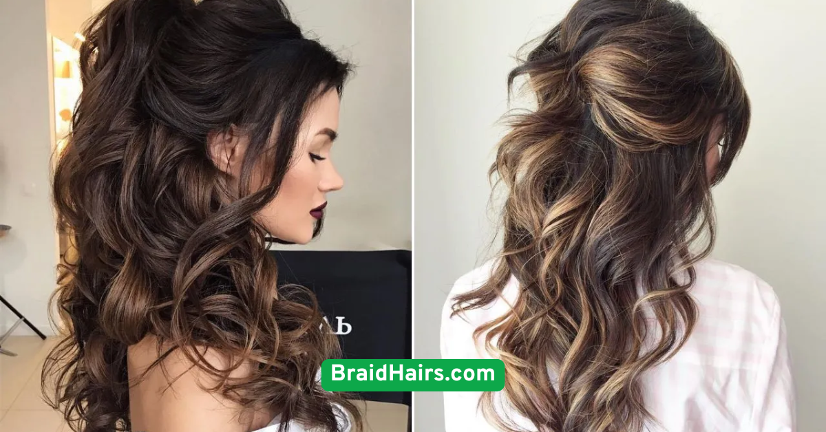 Waterfall Braid Half-Up Style