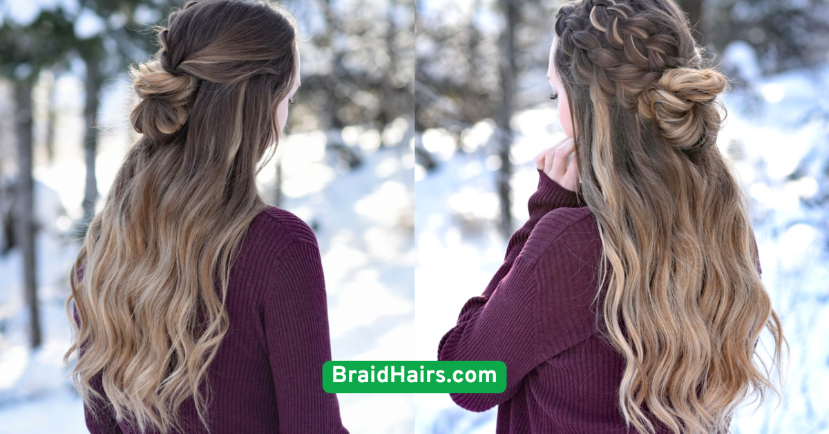 Waterfall Braid with Curls