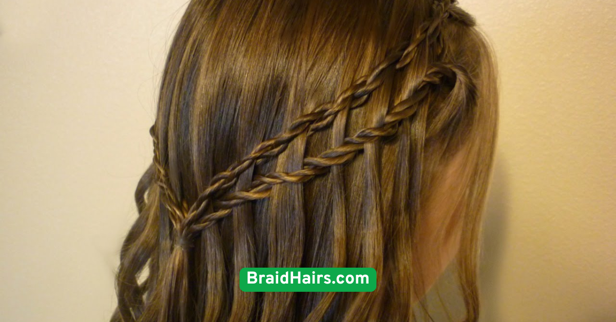 Waterfall Braid Half-Up Style